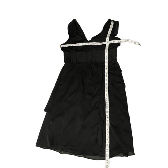 Adrianna Papell Semi Formal Black Ruffle Tiered Little Black Dress Cocktail sz 8 - Picture 5 of 6